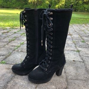 Size 7.5 Black suede Juicy Couture calf boots